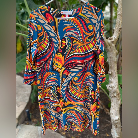 JUDE CONNALLY Margot Shift Dress in Sundance Paisley 3/4 Sleeves Size Medium - Picture 1 of 10